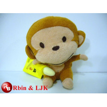Rencontrez EN71 et ASTM standard ICTI plush toy factory plush toy monkey with banana